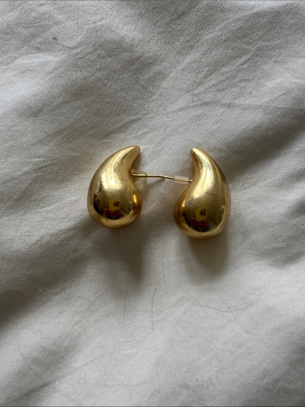 Classic Gold Teardrop Hoop Earrings